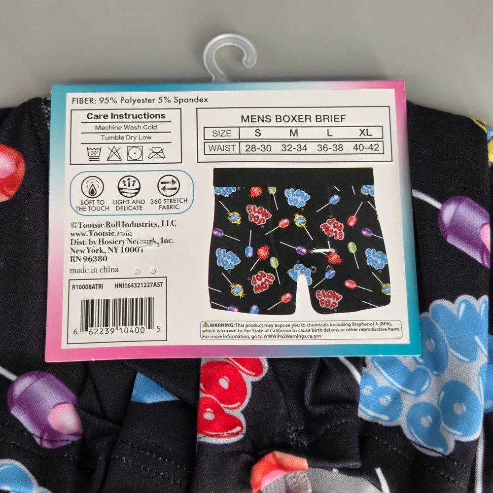 Tootsie Pops Blow Pop Boxer Briefs Mens XL 2 Pack Candy Novelty Foodie Underwear